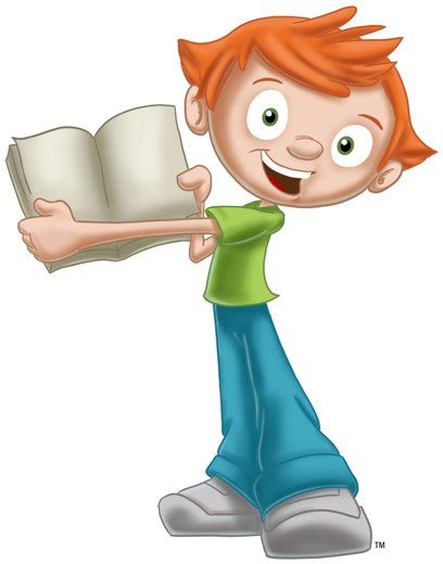 Awana boy character holding an open book